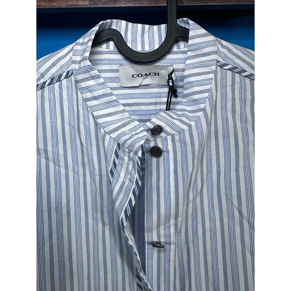 Coach Stripe Shirt Blue White Boho Dress 2 NWT - Picture 5 of 12